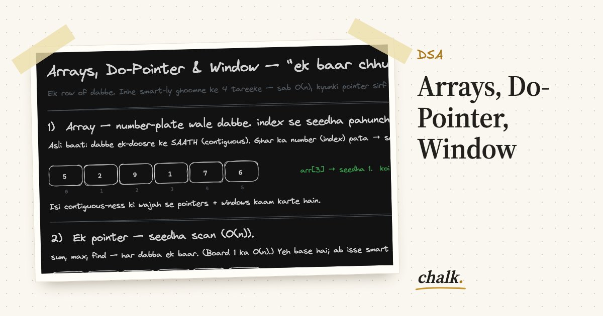 Open the full board: Arrays, Do-Pointer, Window