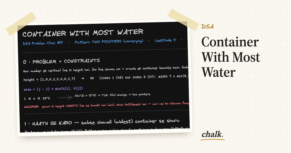 Open the full board: Container With Most Water